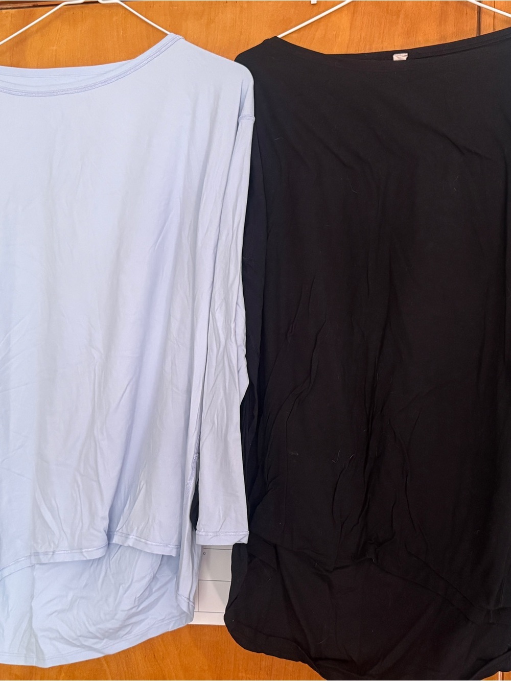 lululemon athletica Long Sleeve Tee in Black and Light Blue